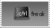 A gray stamp with the text 'ctrl freak' where ctrl is depicted by a keycap